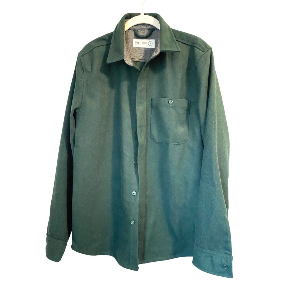 LINE OF TRADE The Kodiak Heavyweight Wool Blend Shirt Shacket Pine Green Mens M